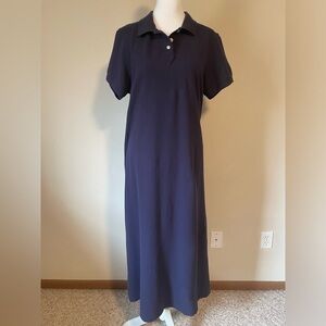 L.L Beam polo shirt dress size Medium, Navy Maxi dress, closet staple